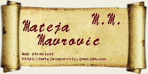 Mateja Mavrović vizit kartica